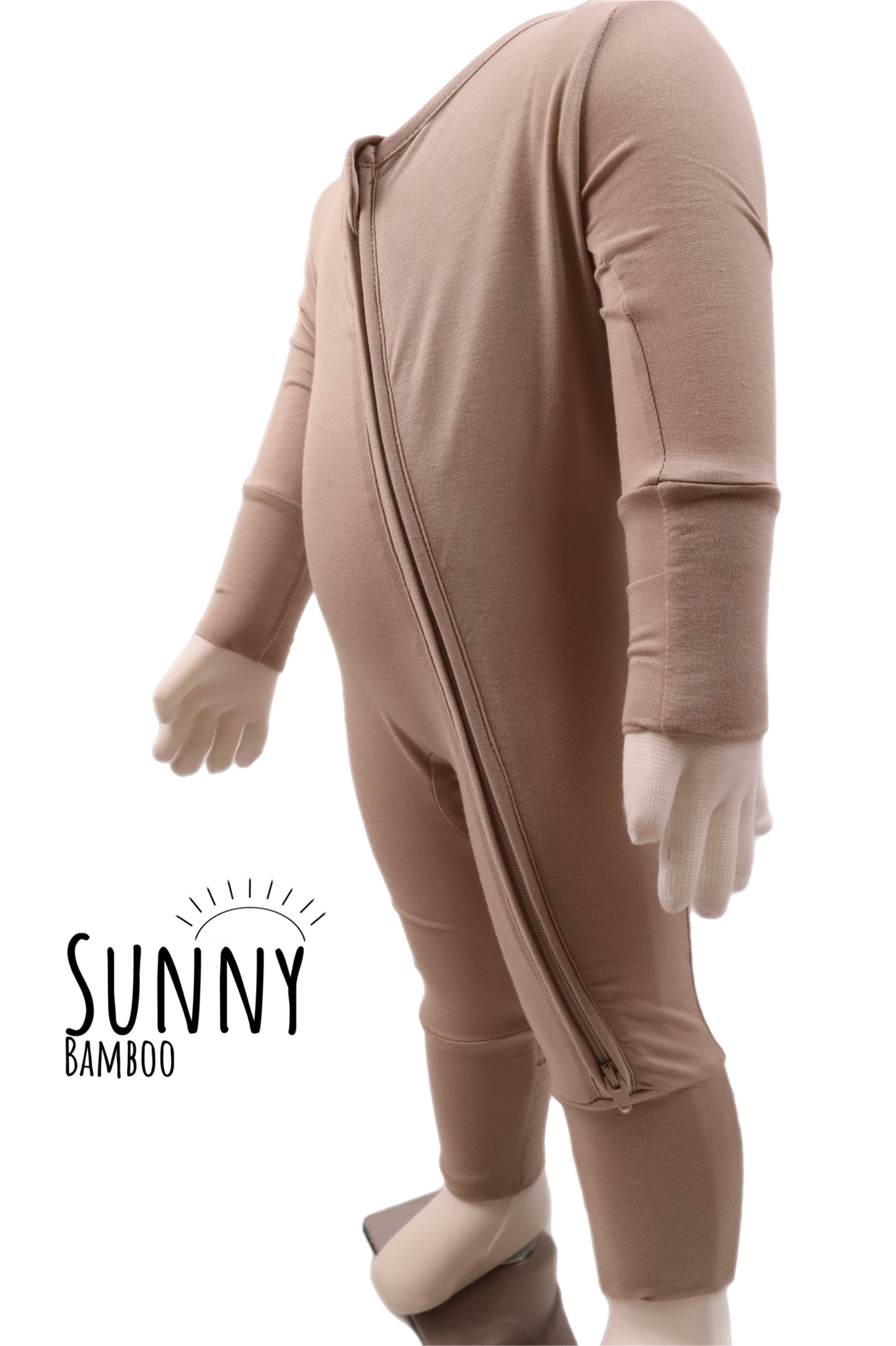 Sunny Bamboo - Double Zippy Bamboo Romper - Sand